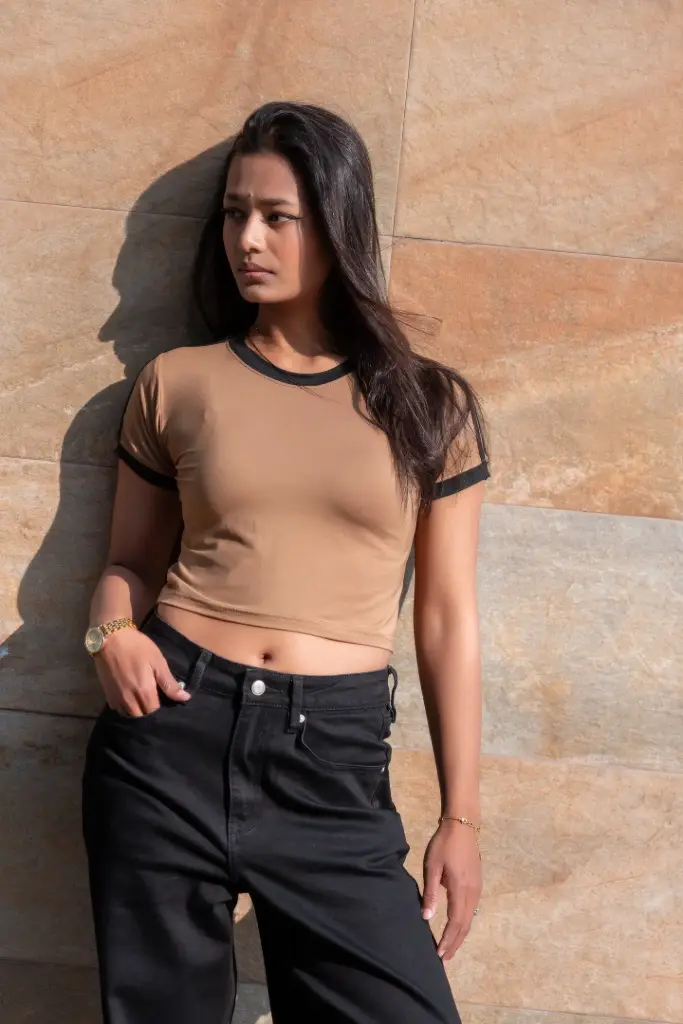 2.2276 HB24-193 HALF TEE (BROWN, M)