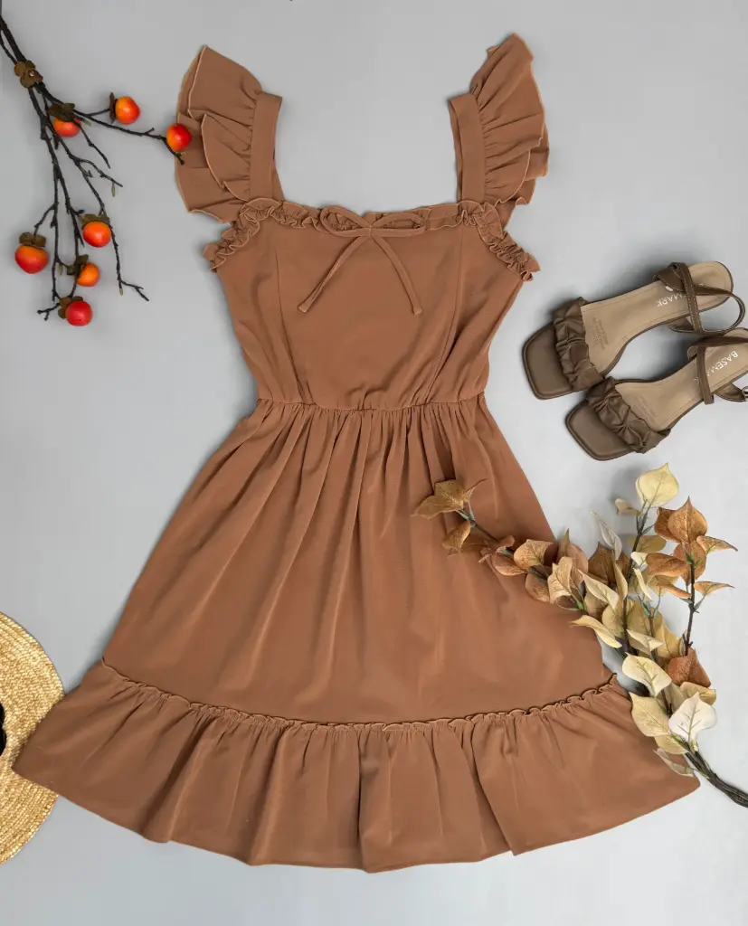 HB25-07 RUFFLE MIDI DRESS
