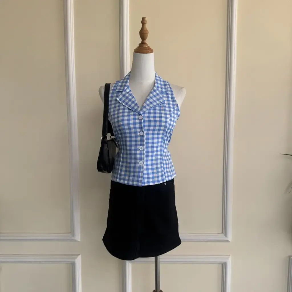 BMKS SS25-08 CHECKERED WAIST COAT