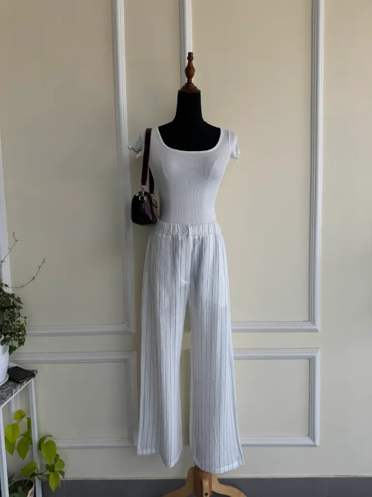 BMO SS25-43 LINEN STRIPE PANT