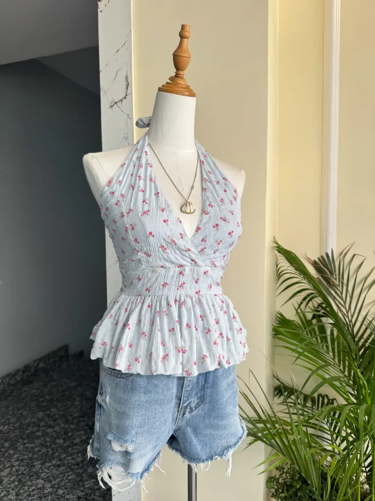 HB SS25-256 HALTER BALLOON TOP