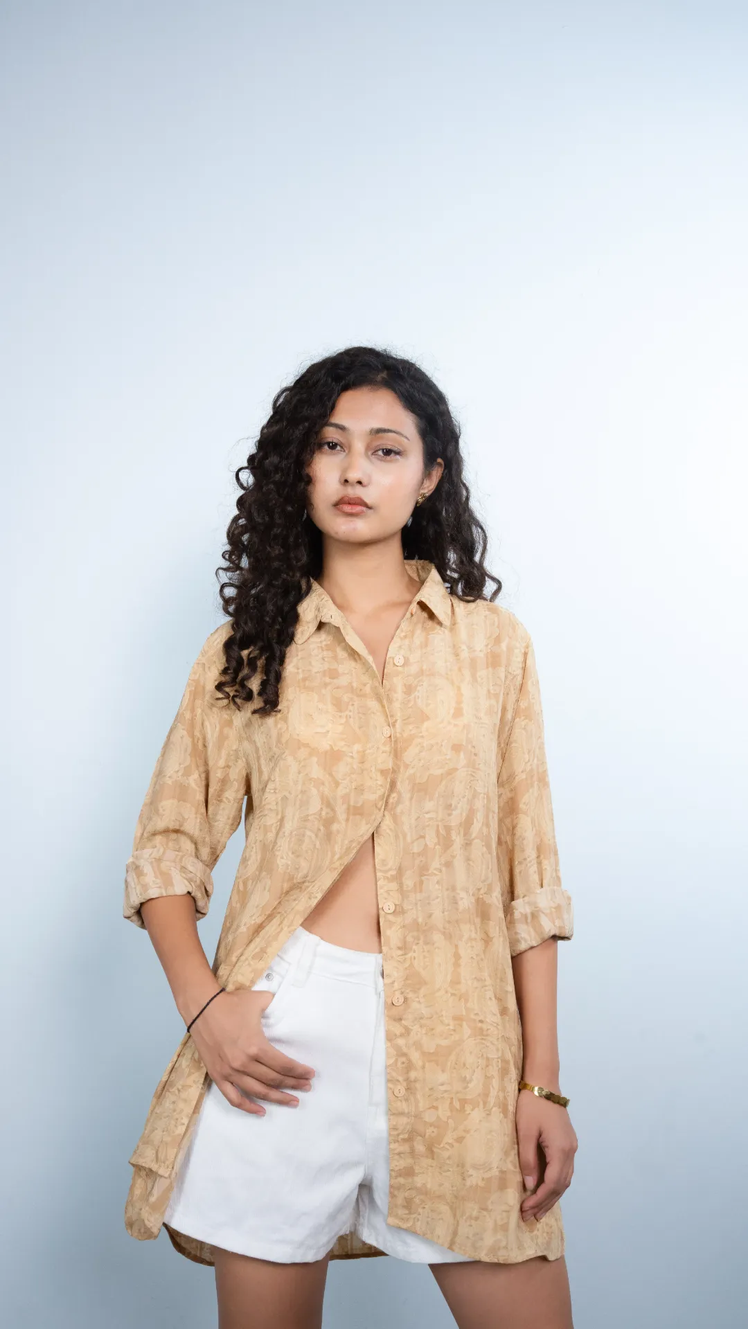 HB SS25-335 LONG CHIFFON SHIRT