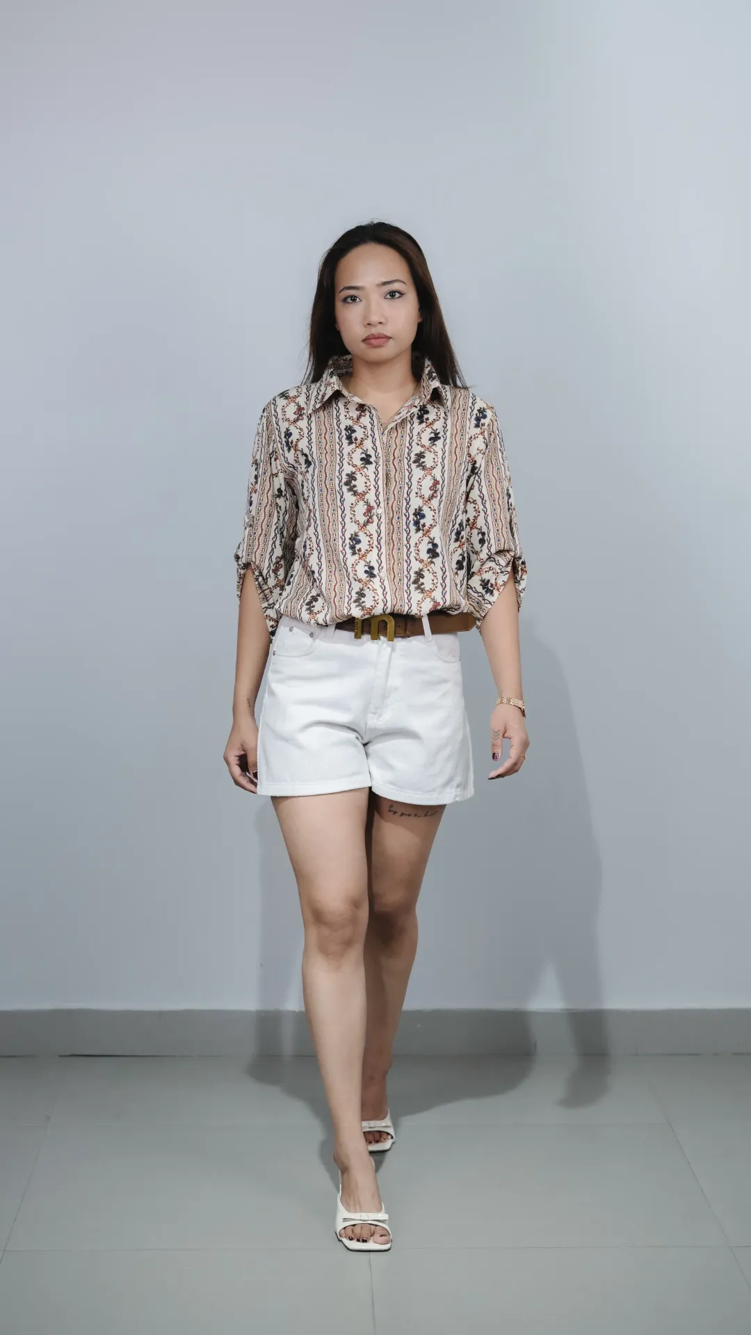 3.35394 HB SS25-362 ABSTRACT LONG SHIRT (GREEN, M)