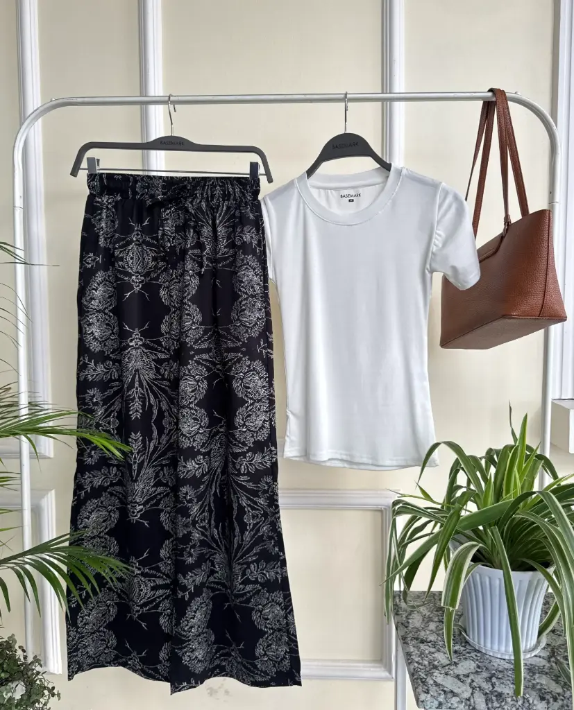 HB SS25-361 PRINTED WIDE LEG PALAJJO
