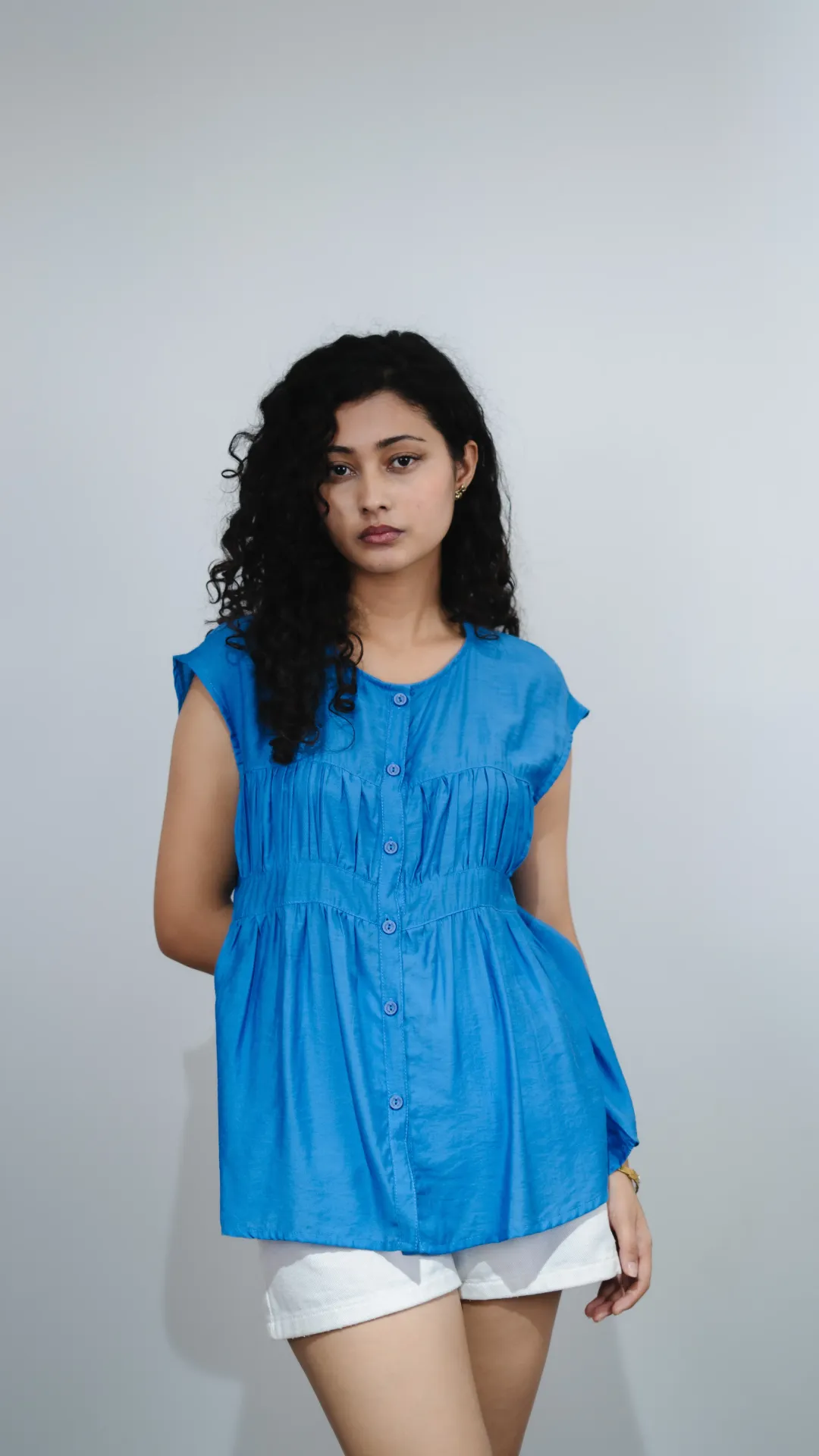 HB SS25-459 CAP SLEEVE TIERED TOP