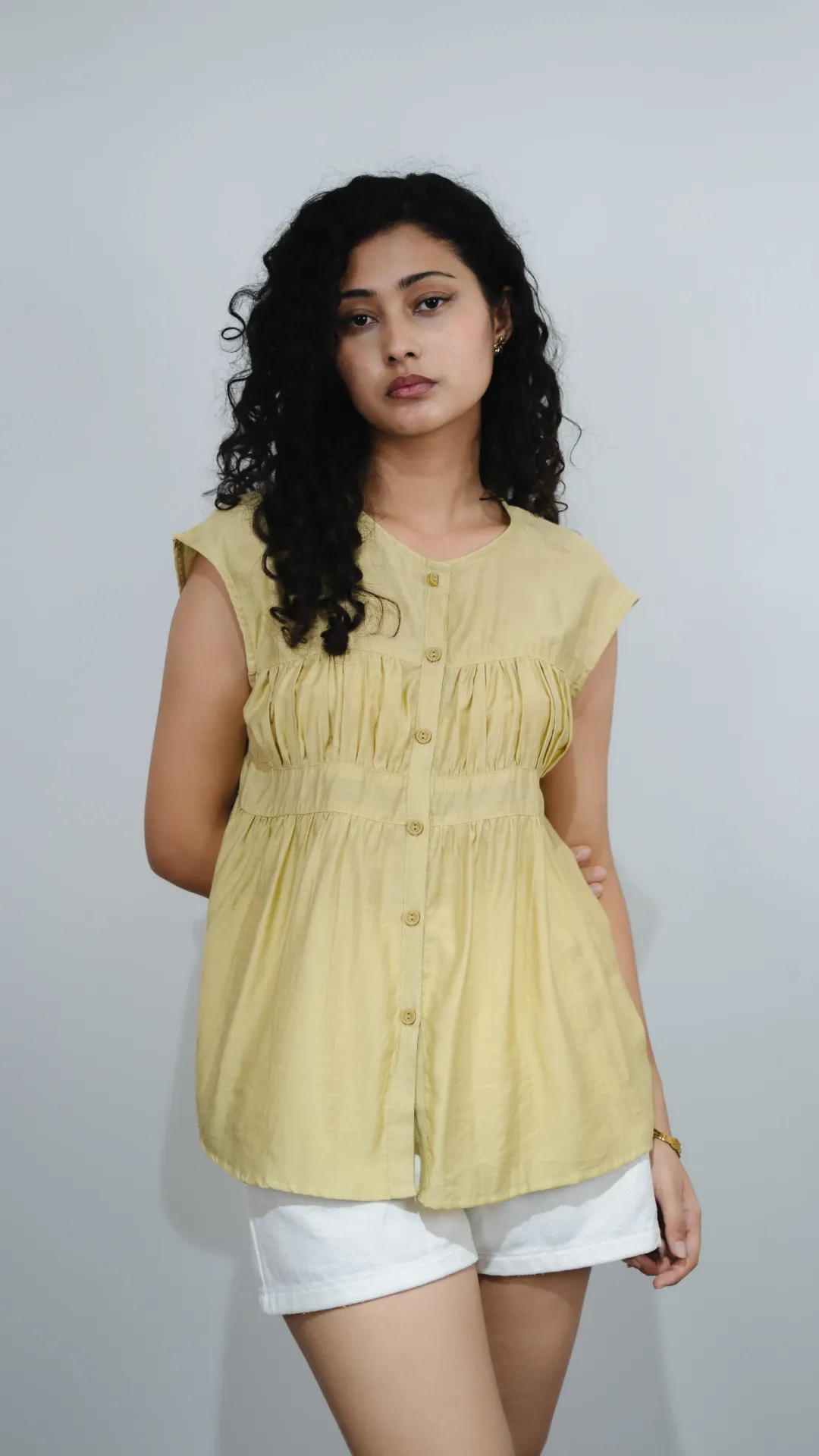 HB SS25-459 CAP SLEEVE TIERED TOP