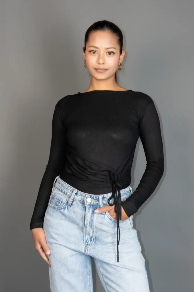HB AW25-89 RUCHED DRAWSTRING TOP