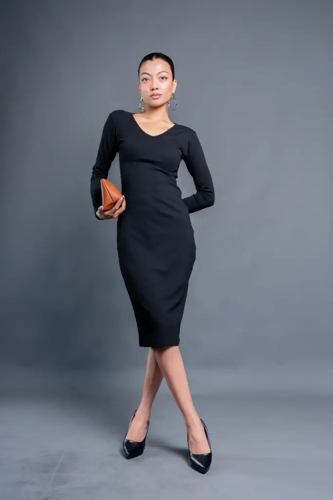 HB AW25-50 V NECK BODYCON