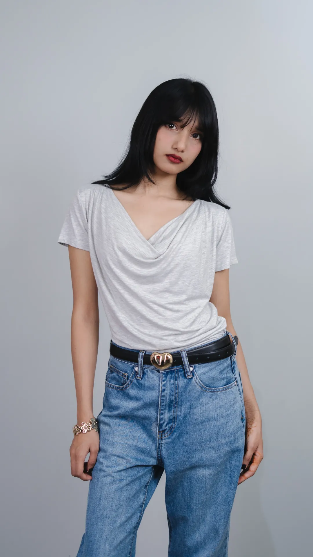 HB SS26-161 COWL NECK TOP