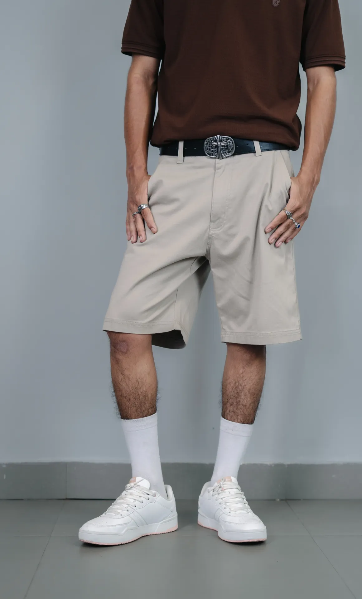 BMMH SS26-14 REGULAR HERRINGBONE SHORTS