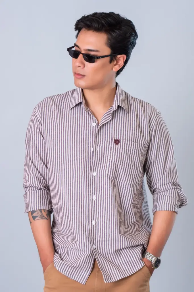 3.70660 BMNL SS26-02 HMLN LINEN SHIRT (LAVENDER, S)