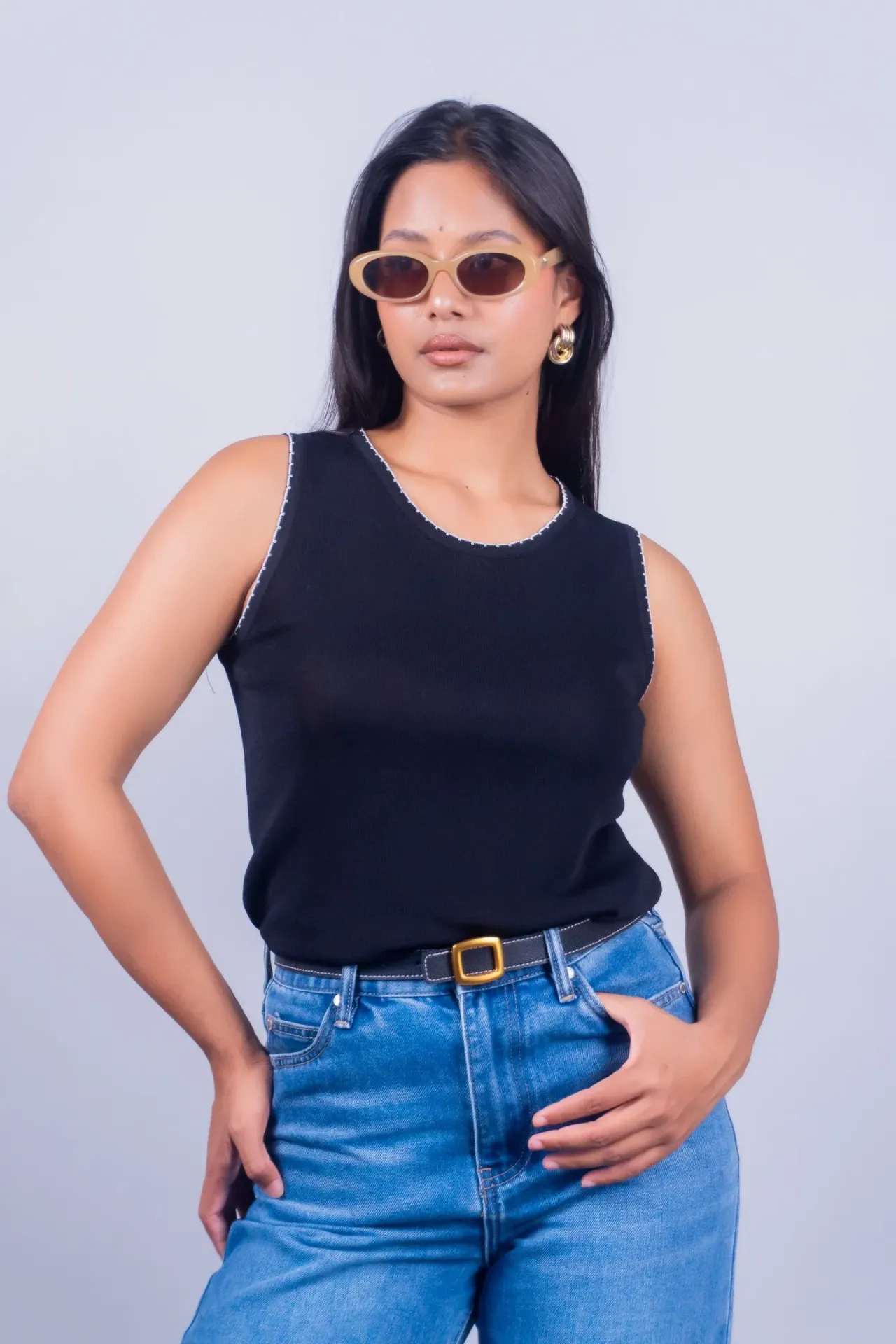 3.91283 55325 LADIES SANDO (BLACK)