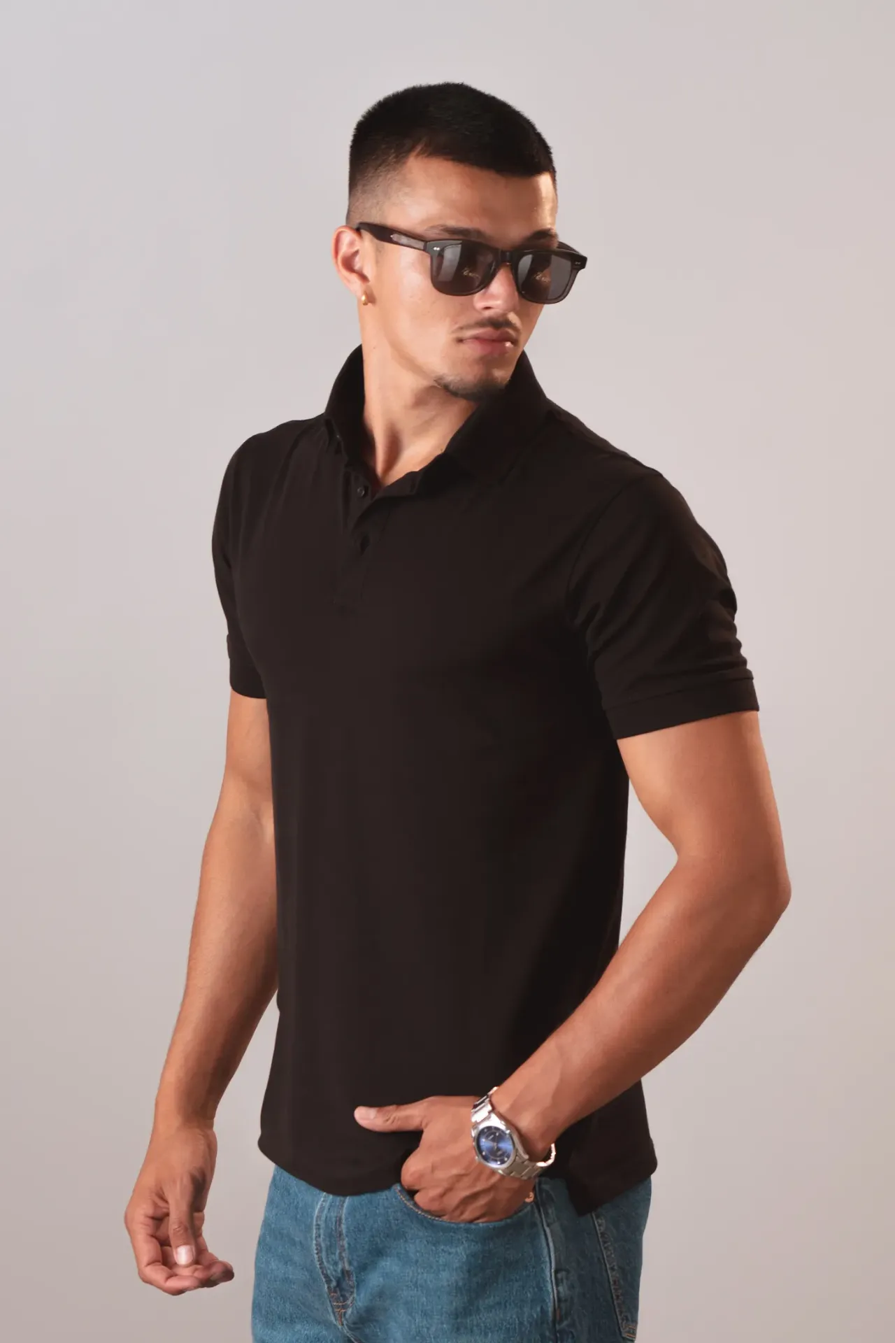 3.92741 BMNL SS26-08 POLO T-SHIRT (BLACK, S)