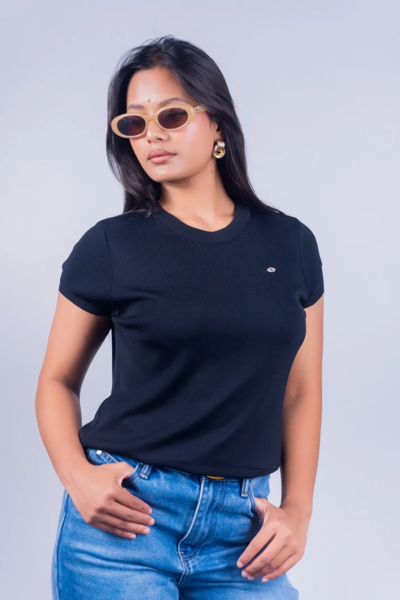 3.94577 55322 ACRYLIC HALF TEES (BLACK)