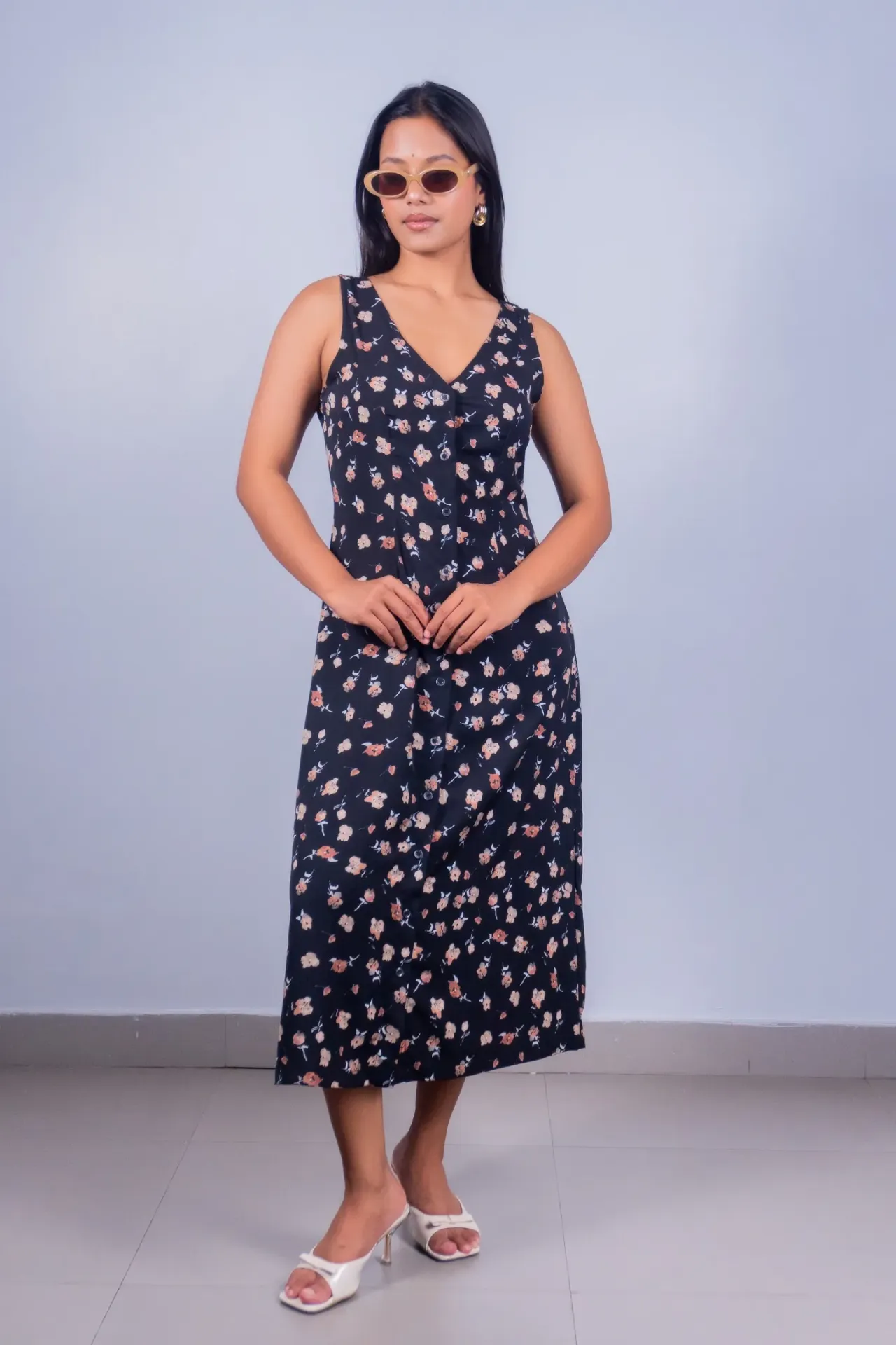BMKS SS26-19 BLOSSOM BUTTON DRESS