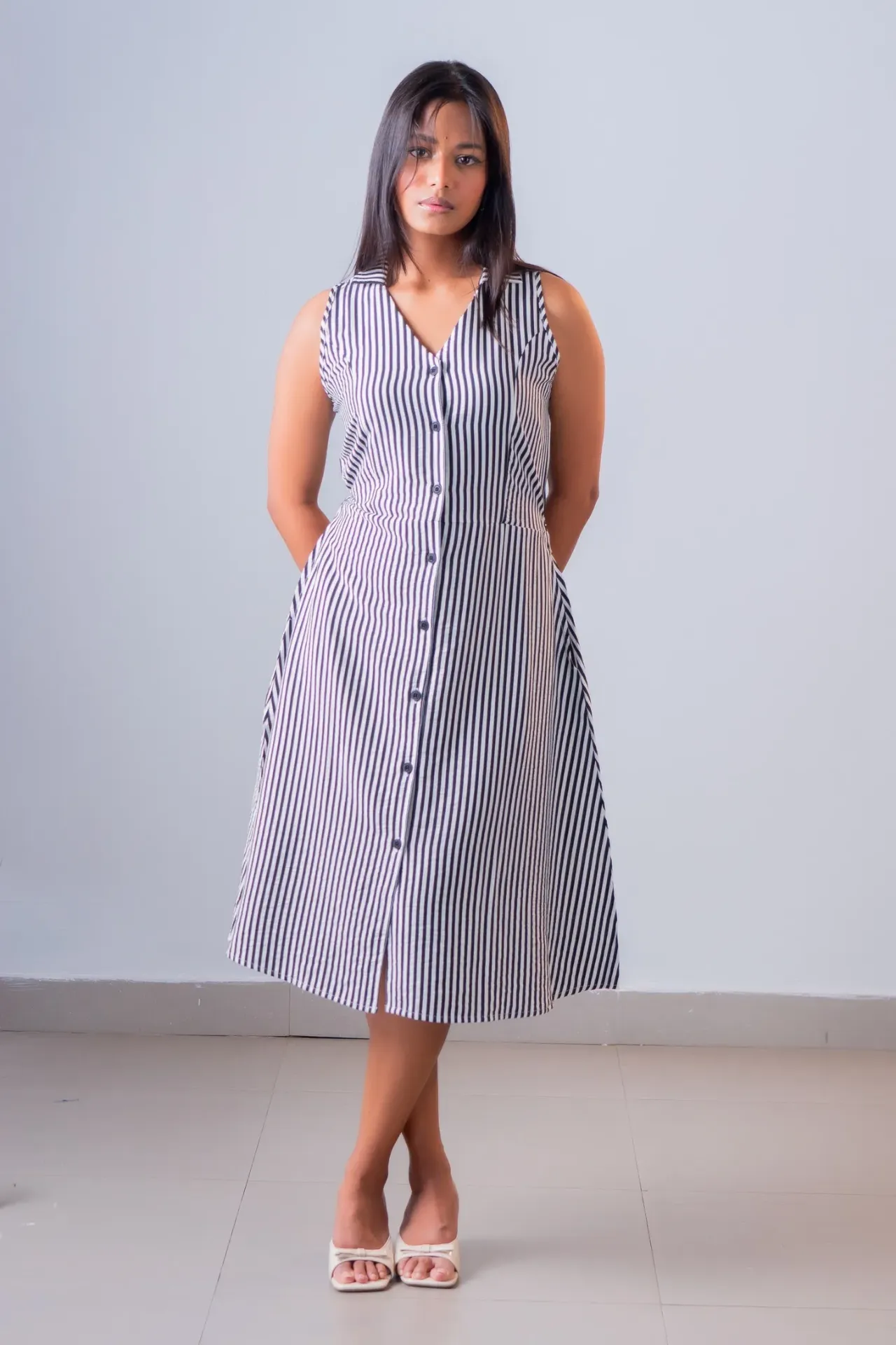 HB SS26-238 CLASSIC BUTTON DOWN DRESS