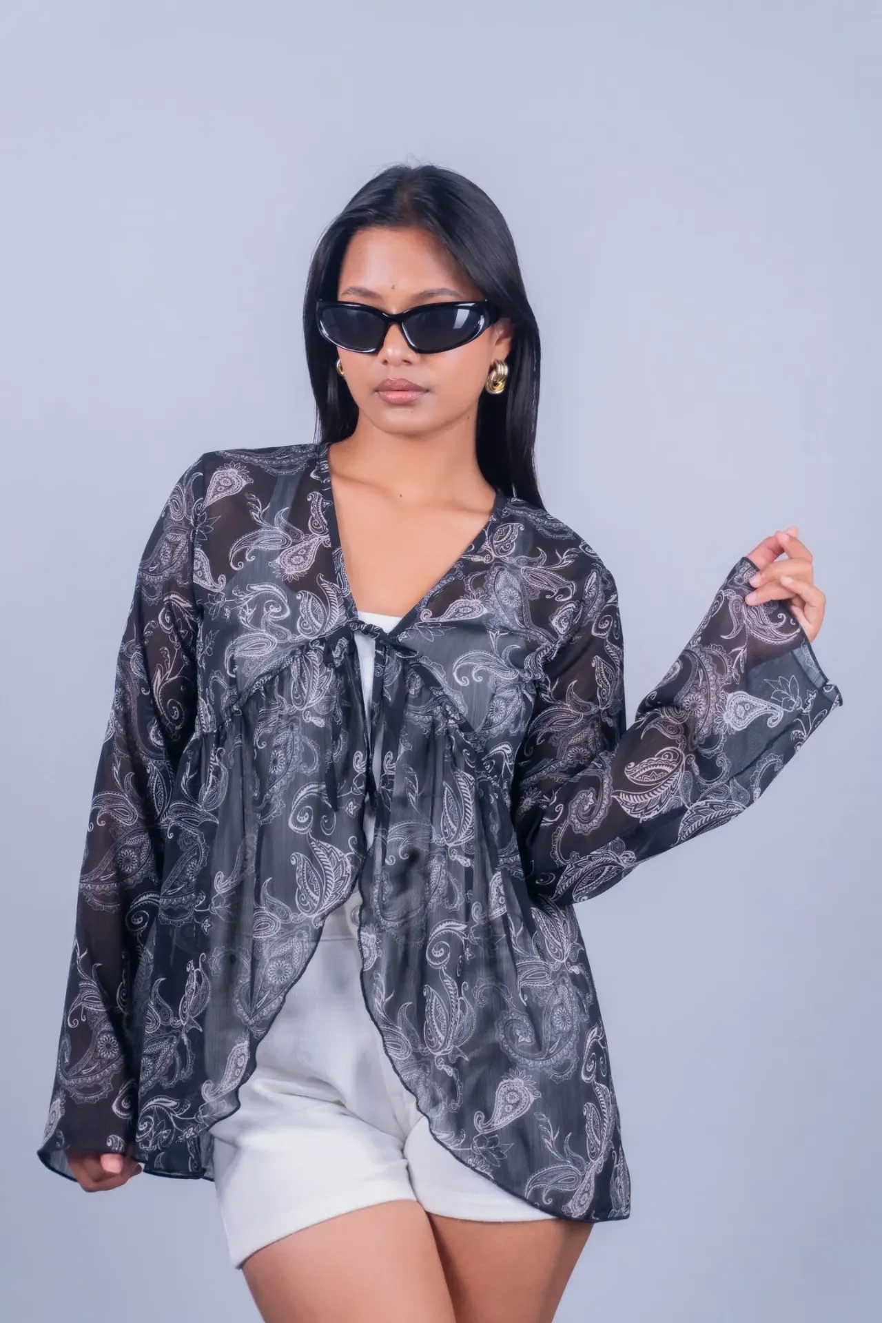 3.97496 BMKS SS26-25 BUTTERFLY TOP (BLACK, M)