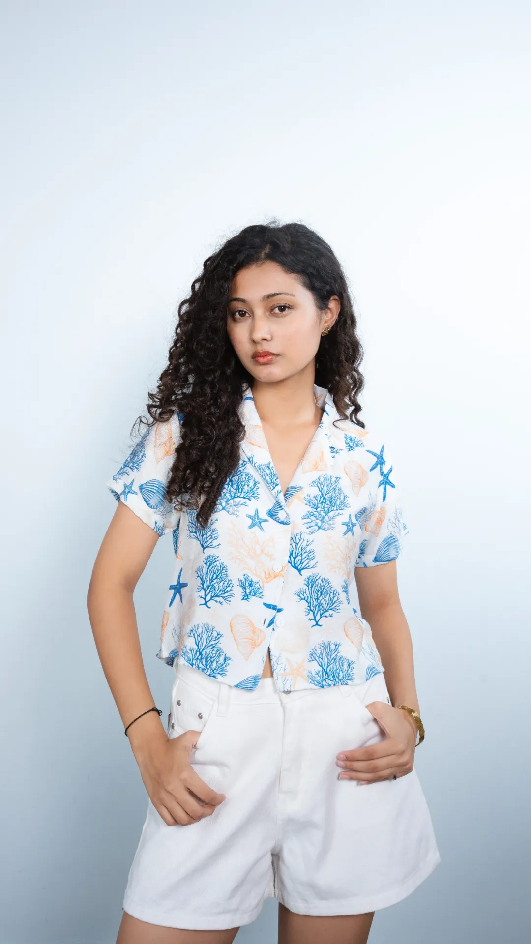 HB SS26-247 CORAL CROP SHIRT