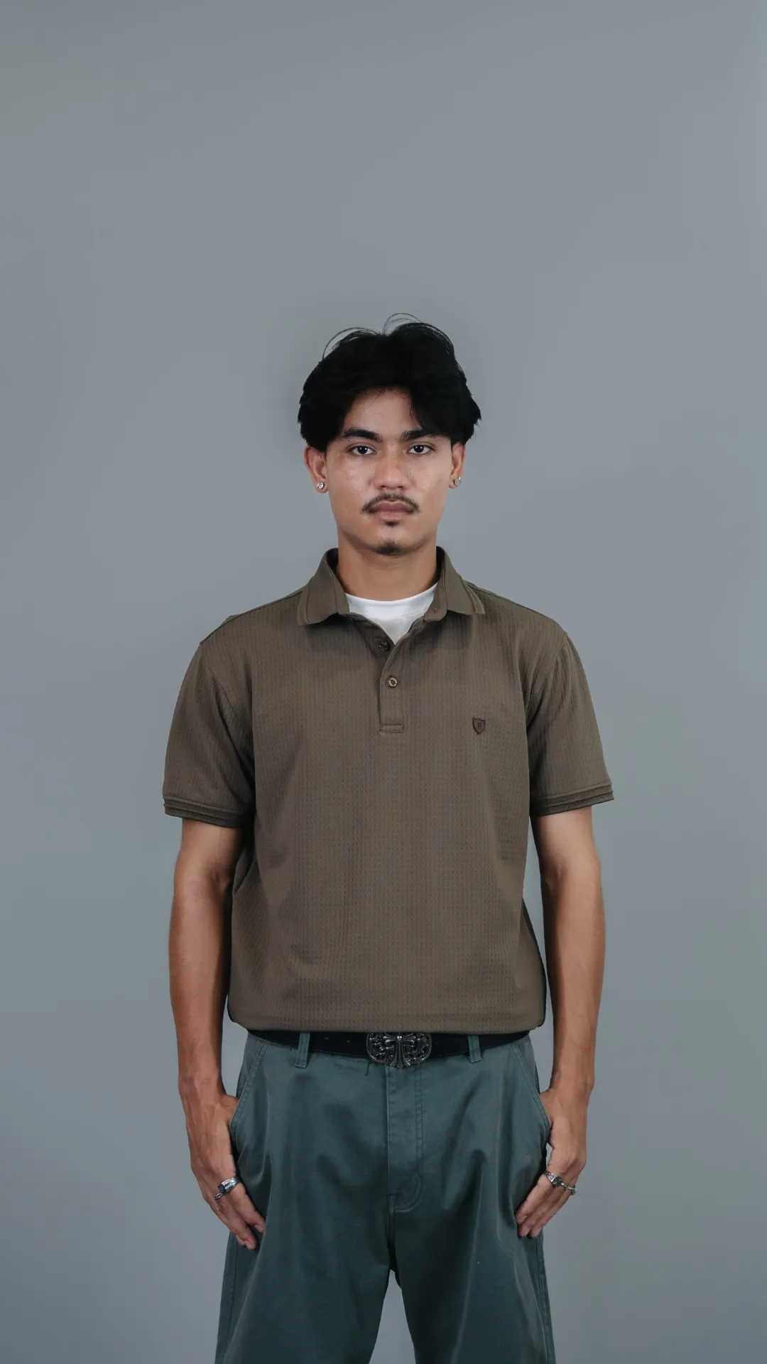 BMNL SS26-18 TEXTURED POLO TEE