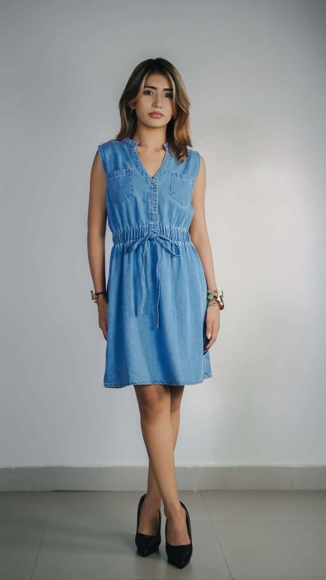 3.98652 BMO SS26-49 STREAM DENIM DRESS (S)