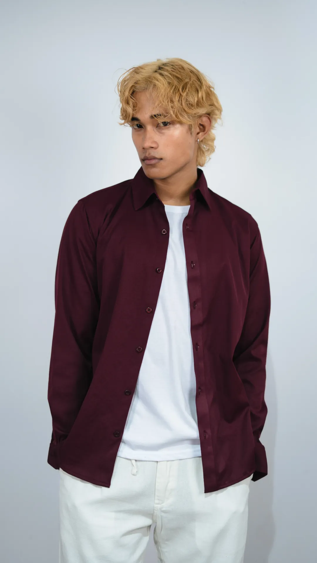 4.00890 BMNL SS26-22 FRIDAY FORMAL SHIRT (MAROON, M)