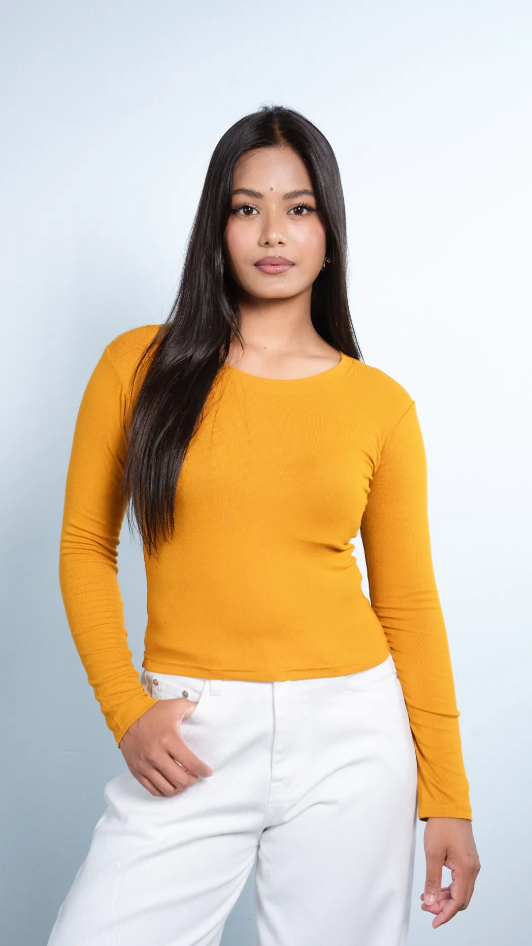 4.03260 HB SS26-299 SOLID FS TEE (MUSTARD, S)