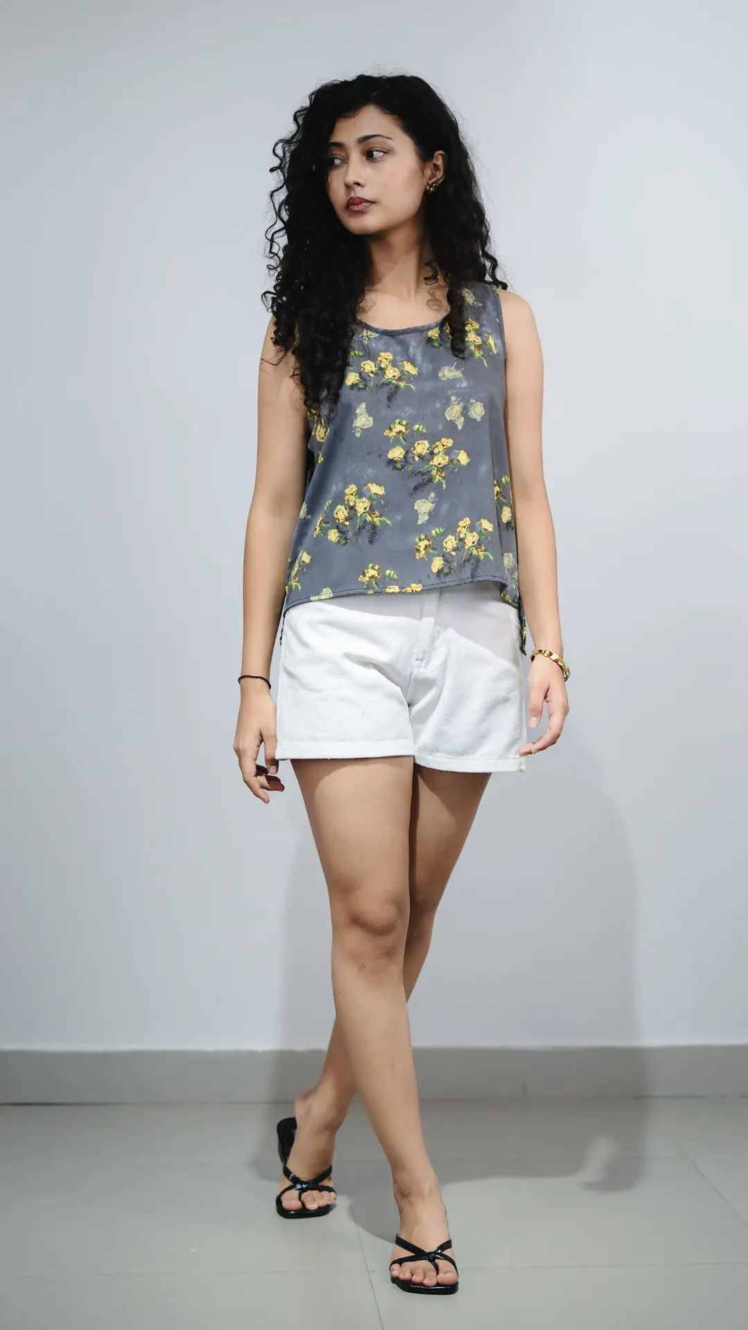 HB SS25-417 HIGH LOW PRINTED TOP