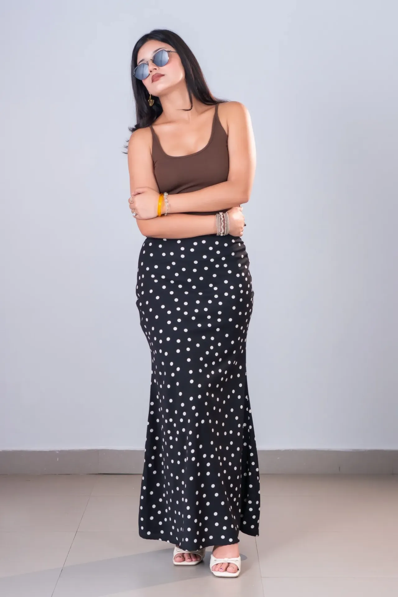 HB SS26-183 POLKA MERMAID SKIRT